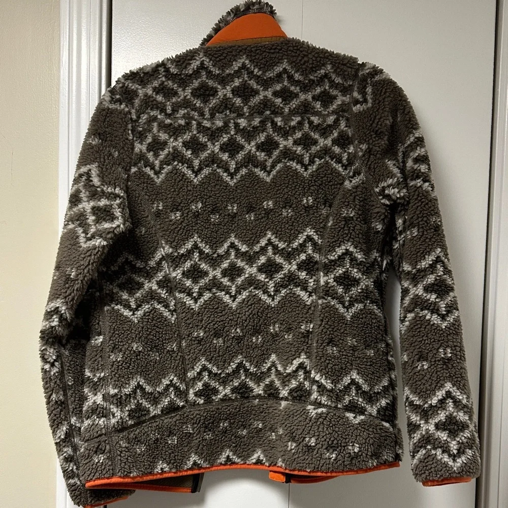 Patagonia women's classic retro-x fleece in brown and orange sz medium EUC - Picture 8 of 8